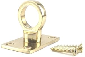ROPESERVICES UK 20mm Polished Brass Decking Rope Eye Plate. Rope Post Fitting Rope End Fixing