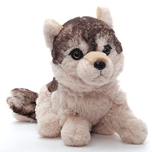 Preisvergleich Produktbild Inware 6509 - Kuscheltier Wolf Lupus, sitzend, 26 cm, beige / braun