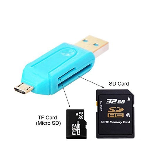 Waylee Universal-2 in 1 Mikro-USB 2.0 OTG-Adapter Sd TF Flash-Speicher-Handy-PC-Card-Reader für Android Handys Samsung - 3
