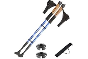 HIKEHOBBY-GIANDE Pair of Hikehobby Antishock Trekking Walking Hiking Poles Trekking Hiking Walking Sticks -1 Year Warranty