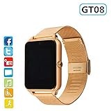 KDSFJIKUYB Smartwatch Smart Watch GT08 Plus Metallband Bluetooth-Armbanduhr Smartwatch Unterstützung SIM TF-Karte Android & IOS Watch Multi-Sprachen, Silber
