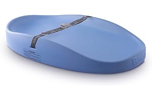 Bumbo Changing Pad - Cambiador Bebé Portátil - Acolchado, Impermeable y Antivuelco - Cómodo y Seguro con Cinturón de Seguridad - Fácil de Limpiar - Colchoneta para Cambiar Pañales - Color Azul