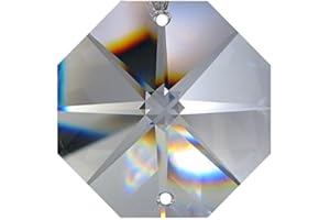 AMBROS - KRISTALL 117x Regenbogenkristall Oktagon Stern ~ Koppe 10mm 2 Loch Crystal K9 ~ Feng Shui Kronleuchter Lüster