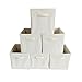 Produktbild xjp faltbar Aufbewahrungsbox Korb Cubes Etagen Korb und Tonnen Closet Container für Schubladen Aufbewahrungsboxen Organizer 6 Stück, Textil, beige, 10.5" x 10.5" x 11"