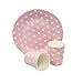 Produktbild Frau WUNDERVoll® 24 teiliges Partyset M ROSA, Punkte, je 12 Pappbecher, Pappteller, Becher 240 ml, Teller 23 cm/Partygeschirr, Einweggeschirr, Kindergeburtstag, Geburtstag, Hochzeit