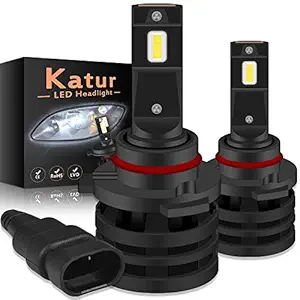 KATUR 9005 HB3 All-in-One 55W 6500K 12000 Lumens Waterproof CREE Chips Mini Design Upgraded Extremely Bright LED Headlight Bulbs Conversion Kit (Xenon White)