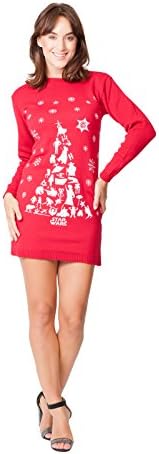 New Camp Ltd Ladies Womens Novelty Christmas Xmas Knitted Tunic Retro Reindeer Fairisle Dress Jumper Sweater Star Wars Tree Christmas Xmas 2017 Exclusively Sizes 6 To 26