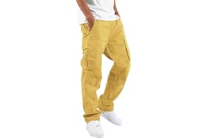 ORANDESIGNE Uomo Pantaloni Cargo con Coulisse Tasche Laterali Pantaloni di Sport da Jogging Activewear Pantaloni Cintura Elastica Casual Street Pantaloni