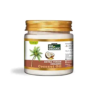 INDUS VALLEY Bio Organic Extra Virgin Organic Coconut Oil With Natural Aroma Of Coconut Oil For Body,Hair & Skin Care - 175ml
