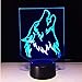 Produktbild XINGXIAOYU Neuheit Wolf 3D Lampe Nachtlicht Power Bank USB Led Lampen Wireless Tisch Schreibtisch Home Lampe 7 Farbwechsel Ping