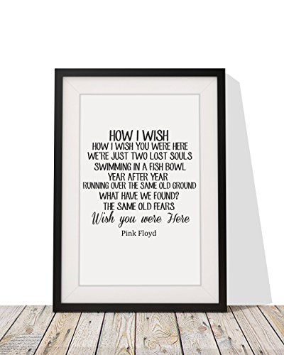 Pink Floyd Wish You Were Here Song Lyrics Gift Framed Print With Mount 12 X 10 Inch Buy Online In Aruba At Aruba Desertcart Com Productid