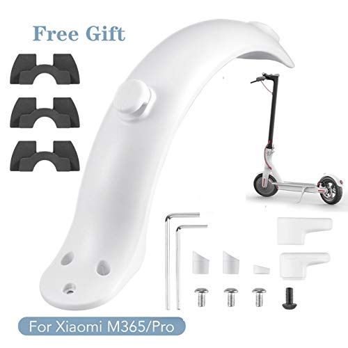AGPTEK Garde Boue Arrière pour Trottinette Electrique Xiaomi M365/M365 Pro avec 3Pcs Amortisseurs de Vibration en Silicone(0.6/0.8/1.2mm), Accessoire de Remplacement de Scooter Electrique, Noire