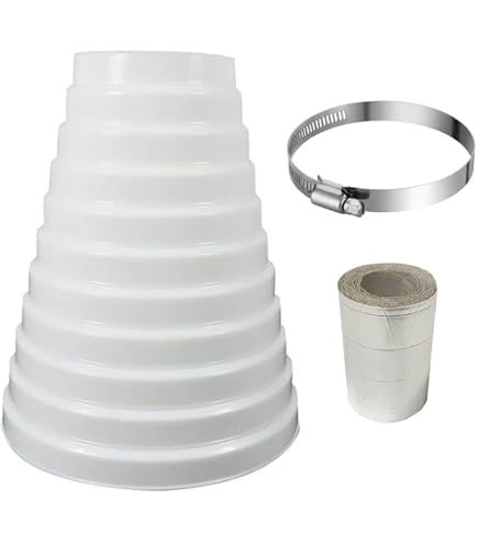 Raccord Réducteur Tuyau Ventilation PVC 200 à 150 Mm - Pour Conduits D'air, Système VMC, Blanc