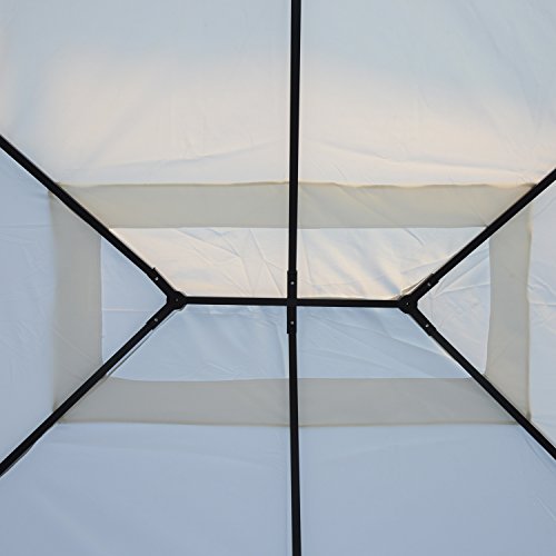 Outsunny® Pavillon Gartenpavillon Partyzelt Gartenzelt Festzelt mit Seitenteilen, Metall+Polyester+Moskitonetz, 3x4m - 8