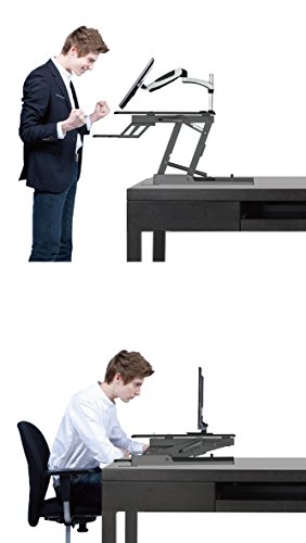 HFTEK® Sitz-Steh Desktop Workstation Schreibtisch Arbeitsplatz Sit & Stand Laptop Mount (FY02LD) - 4