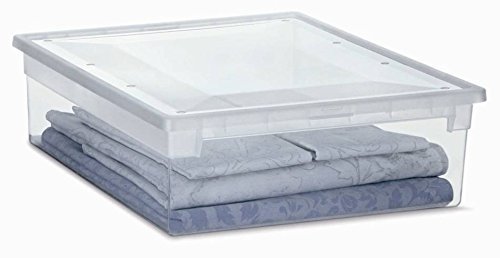 XL Aufbewahrungsbox mit Deckel aus transparentem Kunststoff und XL Stauvolumen! Maße: 37,6 x 52 x 13,9 cm