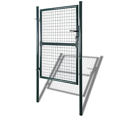 vidaXL Portail de Clôture de Jardin 85,5x200cm / 100x250 cm Acier Vert