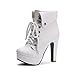 Produktbild FYM Schuhe DYF LE Donne Di Breve Stivali Scarpe Tacco Alto PU Grande dimensione cinghia tabella impermeabile,Bianco,42