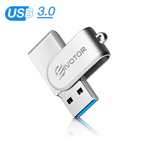 EIVOTOR Mini Clé USB 32 Go 3.0 Memory Stick Métal Voyageur Lecteur Flash USB avec Porte-clés jusqu'à 120 Mo/s pour Bureau Scolaire