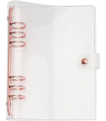 A5 Clear Soft PVC Notebook Cover,2 PCS Notebook Binder 6 Hole Ring