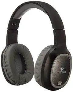 ZEBRONICS Zeb-Thunder Bluetooth Wireless Over Ear Headphone FM, mSD, 9 hrs Playback with Mic (Black)