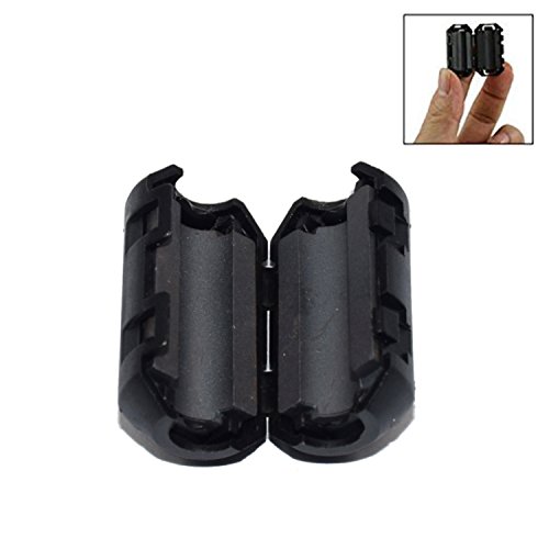 AsiaLONG 10 Stück 5 mm Durchmesser Schwarz RFI Ferritkernfilter zum EMI Clip On Rauschunterdruecker-Kabel Ferritkern Filter (zur Geräuschunterdrückung, zum Aufstecken, aufsteckbar) - 5