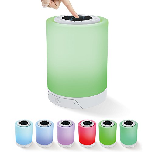 Preisvergleich Produktbild Mettime LED Nachttischlampe mit Bluetooth Lautsprecher,Touch Dimmbar Nachtlampe Stimmungslichter,Tischlampen Portable,TF-Karte,USB Ladegerät,Enthält App-Steuerelemente,Geschenke