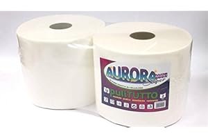 AURORA Coppia di bobine rotoloni di carta asciugamani rotolo 1700 strappi assorbente