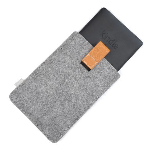 Inateck Kindle Paperwhite Hülle Case Filz Sleeve für Amazon neue Kindle Paperwhite 2015 300 PPI 3.Gen/ 2014/ 2013/ 2012 und Kindle Fire HD 6 20 cm x 14 cm, Verschluss mit Druckknopf, grau - 8