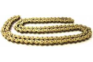 STREETPARTS24 420 Kette 144 Glieder Gold mit Kettenschloss passend für Aprilia, Derbi, Rieju, Yamaha, Beta, Fantic, Generic, Keeway, MBK, Malaguti, Peugeot, CPI, Puch, Kreidler, KTM, uvm.