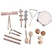 Produktbild Sharplace 10pcs Mini Musikinstrument für Kinder Baby, inkl. Hand Tamburin, Sand Hammer, Kastanisch,Sand Ei, Rassel, Becken,Rhythmus-Dreieck,Rhythmusstöcke, Tinkle Bell, Sound Guiro