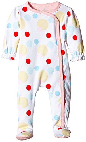 Rockin' Baby Baby-Girls Spot All in One Footies, White, 6-9 Months