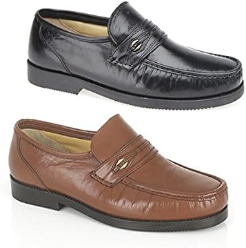 BARRIE Mens Leather Moccasins Black