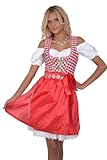 kariert Dirndl Set Trachtenkleid 3tl. Mit rote schürze, Größe 42