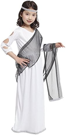 Amur Leopard Girls Egyptian Queen Tulle Dress Ball Gown Cosplay Fancy Dress, white, Medium