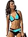 Ravki Woman Black And Blue Double Strapped String Sexy Two Pieces Swimsuit Padded Bra Bikini Set & Swimwear (DY3151-3_Black & Blue) RS.999.00