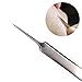 FEITONG 3pcs Curved Blackhead Comedone Clip Needle Tweezers Pimple Extractor Remover (Silver)