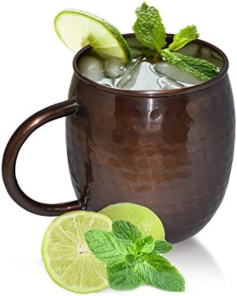 Dungri India CraftDungri India Copper Hammered Moscow Mule Mug Antique Style,Inside Nickel