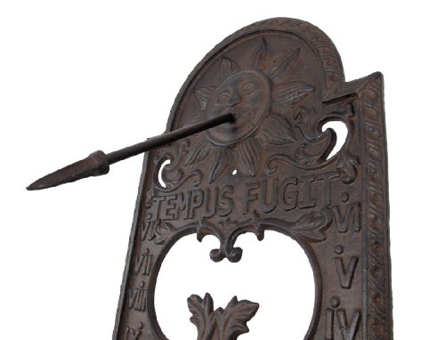 In Rustikaler Finish Wand montiert ‚Zeit Fliegen‘ Sonnenuhr Sonne Zifferblatt - 2