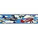RoomMates Repositionable Childrens Wall Sticker Border Vintage Planes