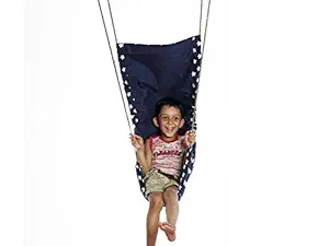 CuddlyCoo Cotton Canvas Nest Hammock Swing or Hanging Chair for Kids with Blue Star