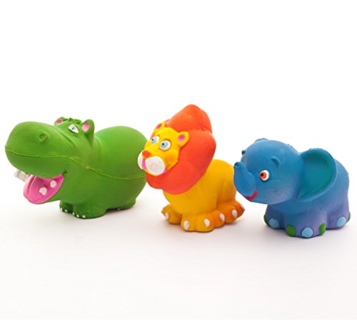 Animaux de la jungle en caoutchouc naturel par Lanco (lot de 3)