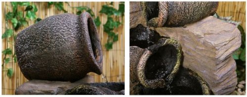 Gartenbrunnen Zimmerbrunnen Kaskadenbrunnen mit Ölkrügen - 2