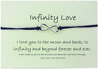 TrendsMe Best Friend/Sisters/Birthday/MUM Wish Bracelet Tibetan Charm Personalised Gift[Infinity Love,Blue]