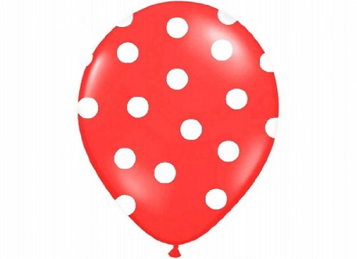 Luftballons rot mit weißen Punkten 6 Stück ca.30 cm Ø Luftballon Ballons