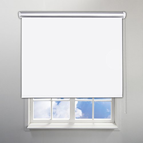 SHINY HOME® Verdunklungsrollo Lichtblick Klemmrollo 100x230cm Fensterrollo Sonnenschutzrollo Klemmfix ohne Bohren inkl Klemmträger Weiß