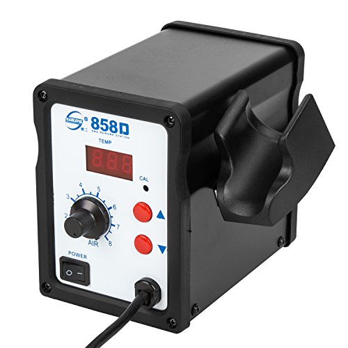 Uvistar 858D Lötstation Klein Entlötstation Digital Temperaturgeregelt Regelbar Heissluftpistole Set Profi für Platinen Handy Mobil mit Temperaturanzeige 100~450℃ LED Digitalanzeige 700W mit Zubehör - 7