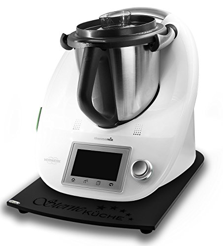 Stone4Slide Thermomix Gleitbrett, Rollbrett aus modernem Acryl-Glas Black mit Gravur „SterneKüche“ - 2