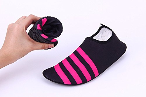 CAMTOA Unisex Badeschuhe Surfschuhe Aquaschuhe mit Rutschfeste Sohlen,Mesh Wattschuhe Strandschuhe für Kinder Erwachsene
