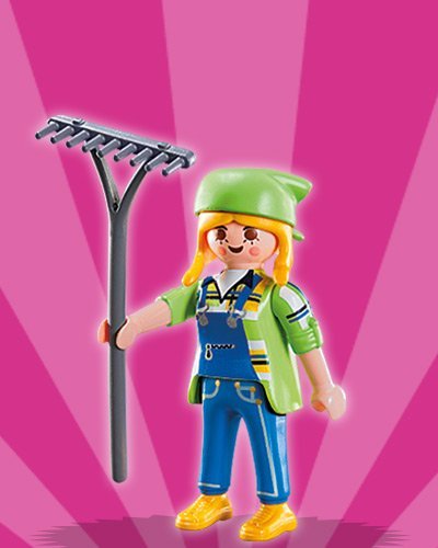 Preisvergleich Produktbild PLAYMOBIL® Figur Mädchen Serie 4 Nr. 2 # Bäuerin mit Harke # 5285